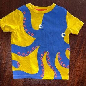 Mini Boden Bright Yellow & Blue Octopus Tee